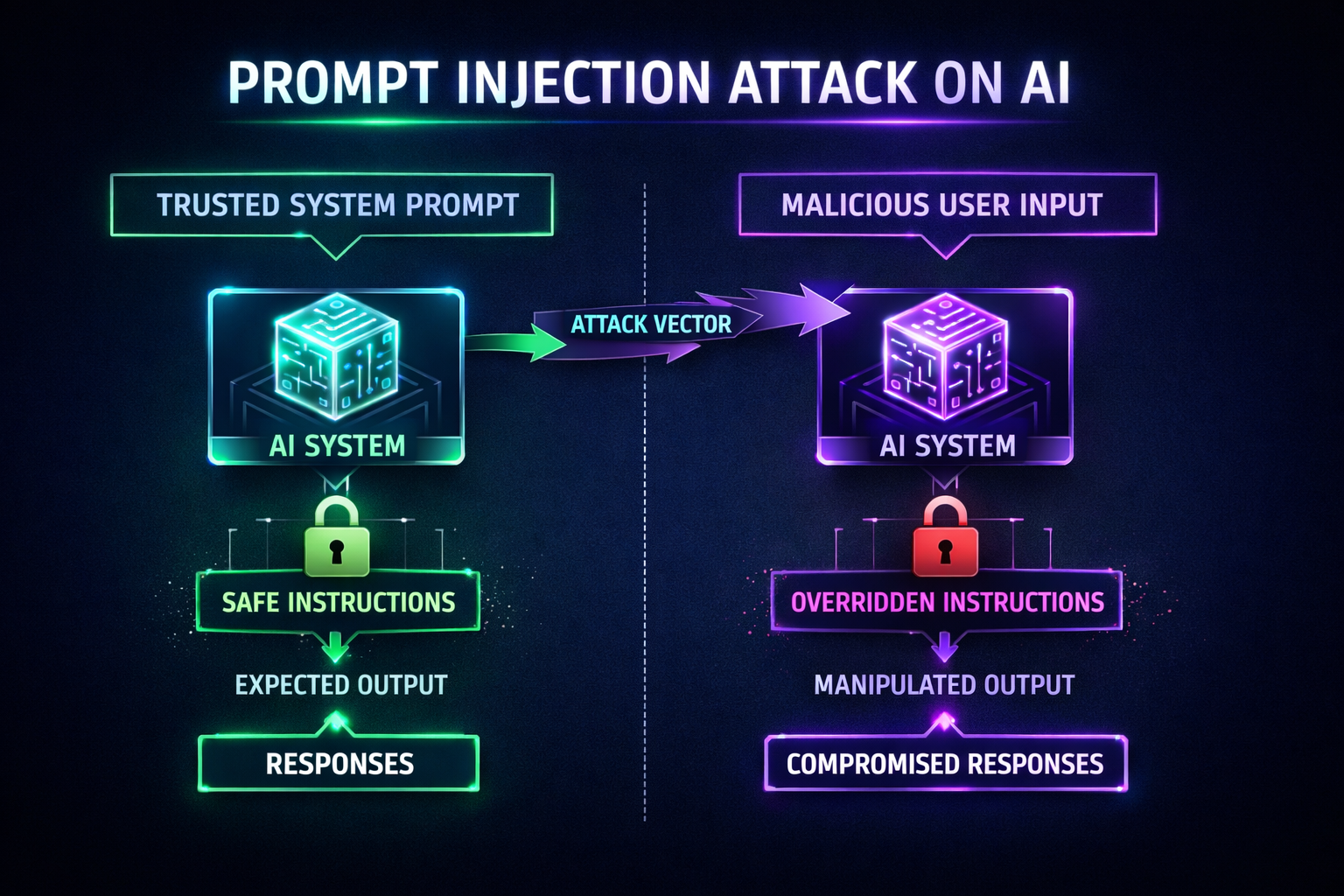 Illustratie van AI- en LLM-beveiliging